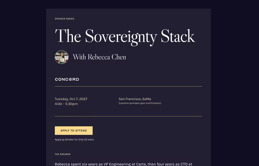 Speaker Series template preview
