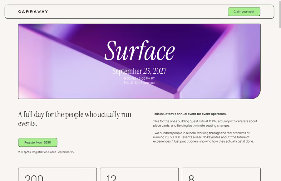 User Summit template preview
